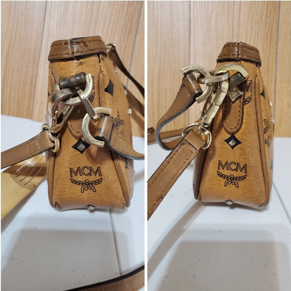 MCM COGNAC VISETOS POCHETTE CROSSBODY & Shoulder - Picture 5 of 9